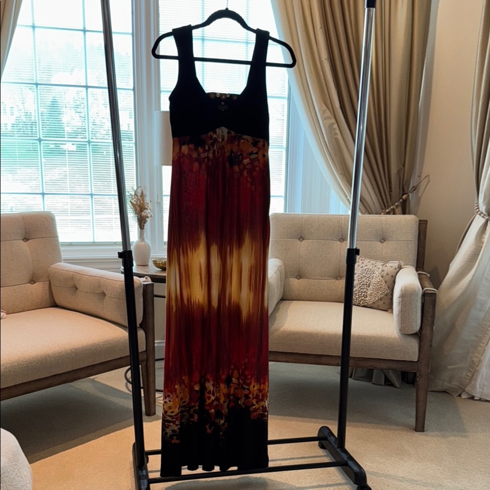 Black and Multicolor Maxi Dress